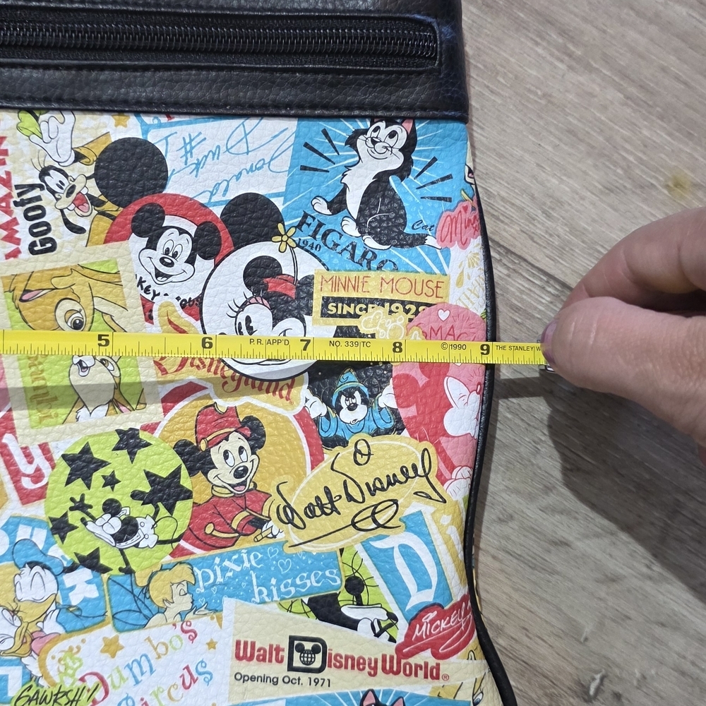 Disney Multicolor Cartoon Patchwork Crossbody Bag with Black Trim - Picture 3 of 7